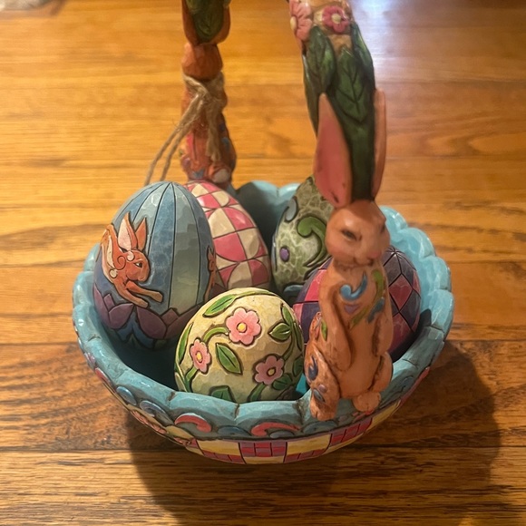 Decorative Easter Egg Bowl with Handle - Picture 2 of 5